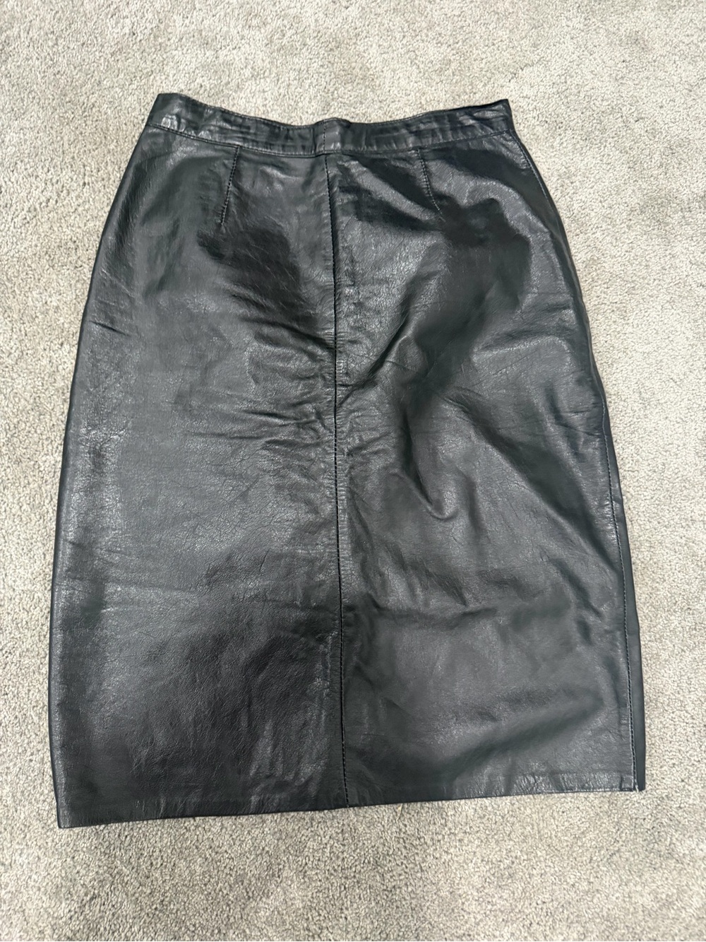 Black Leather Pencil Skirt - Sleek Women's Skirt